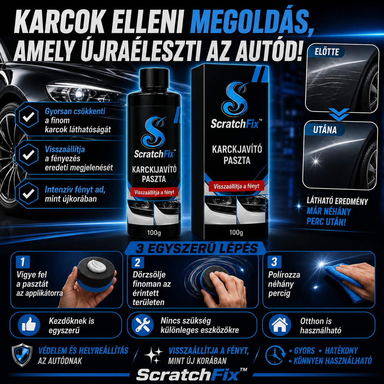 ScratchFix™ Autókarc Javító Paszta