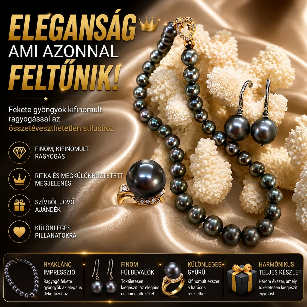 Fekete Gyöngy Ékszerszett TahitiPearl™