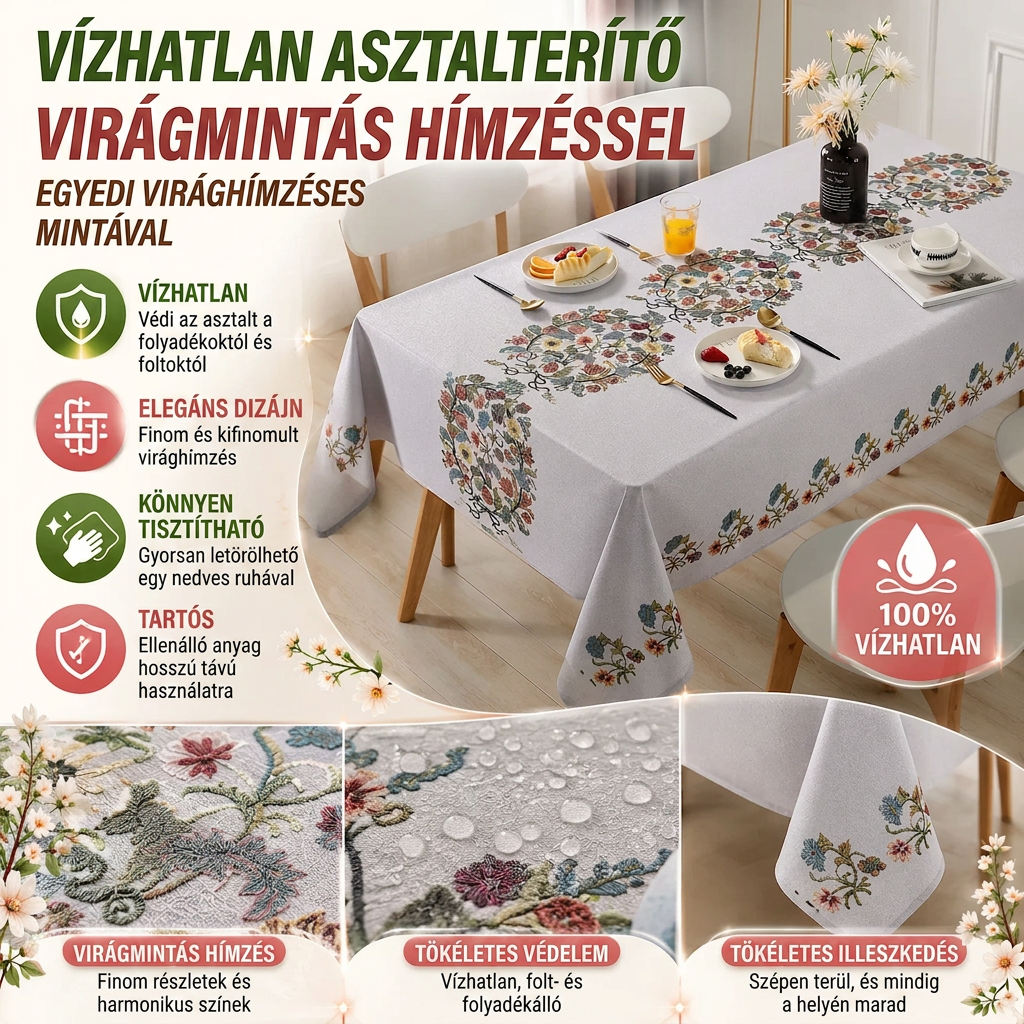 Vízálló Asztalterítő FlowerElegance™