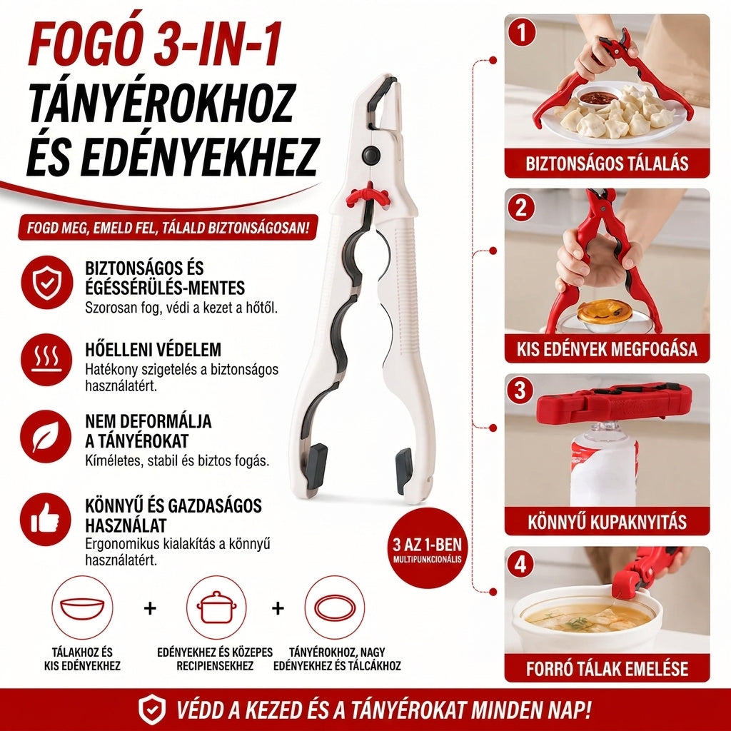 3 Az 1-Ben Konyhai Fogó GripChef™