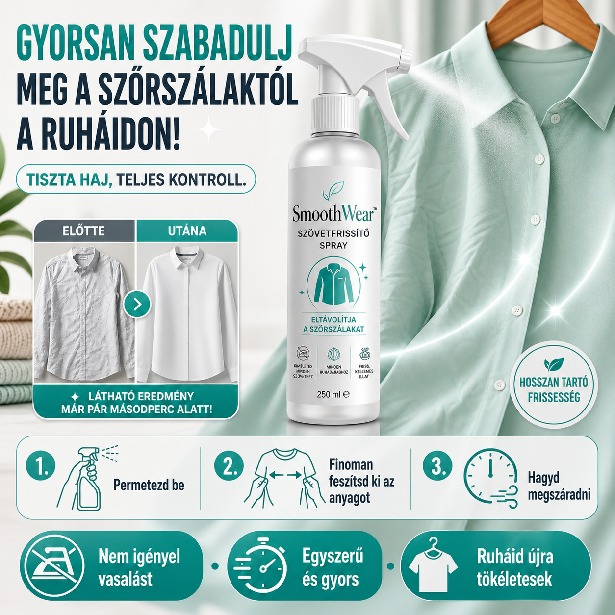 Ruhasimító Spray SmoothWear™