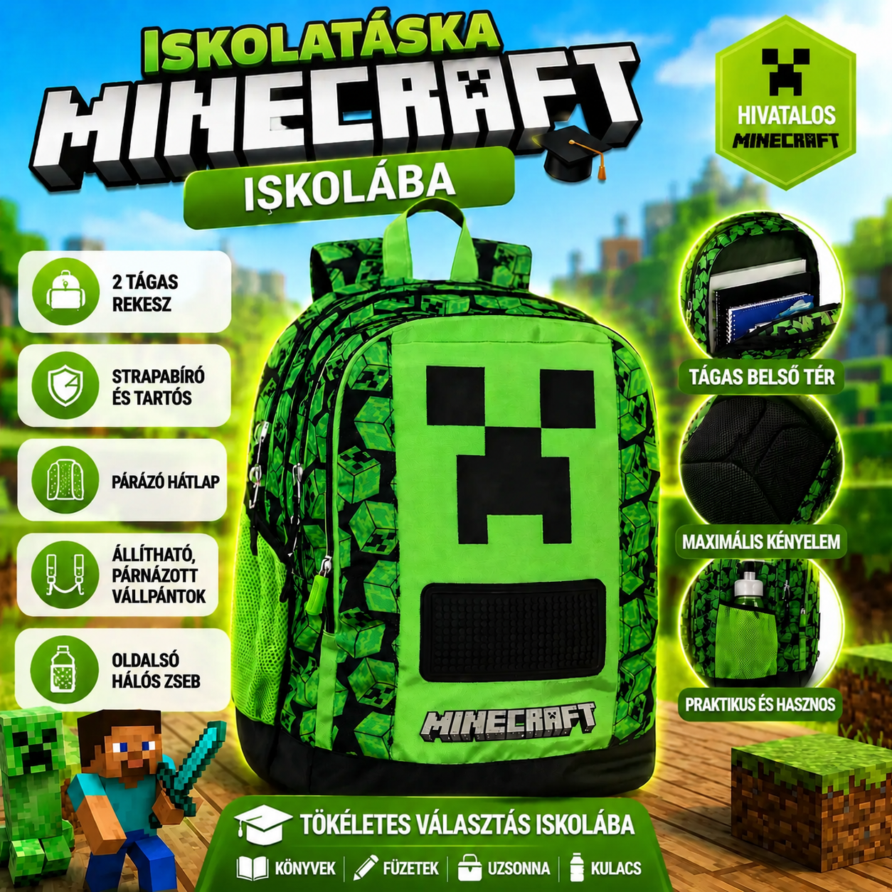 Minecraft Iskolatáska MineBag™