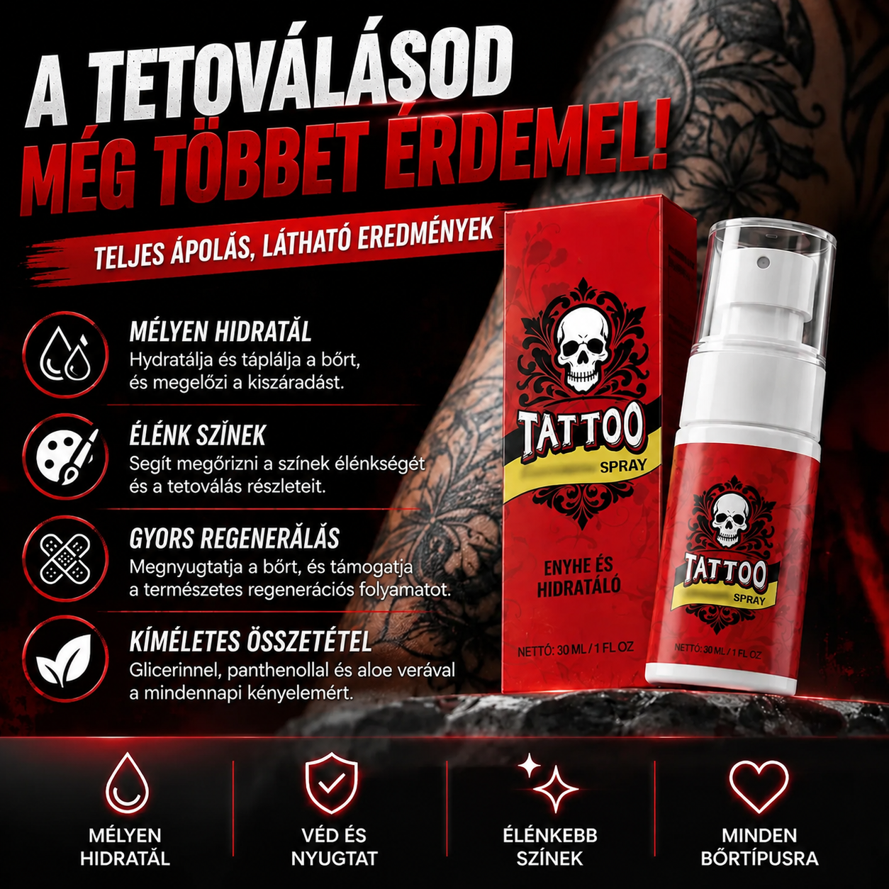 Tetoválásápoló Hidratáló Spray InkCare™