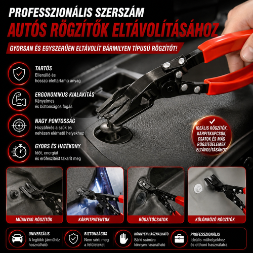 Autós Patentkiszedő Fogó ClipMaster™