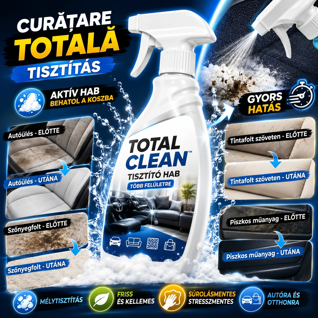 TotalClean™ – Erőteljes Tisztítóhab Makacs Foltok Ellen