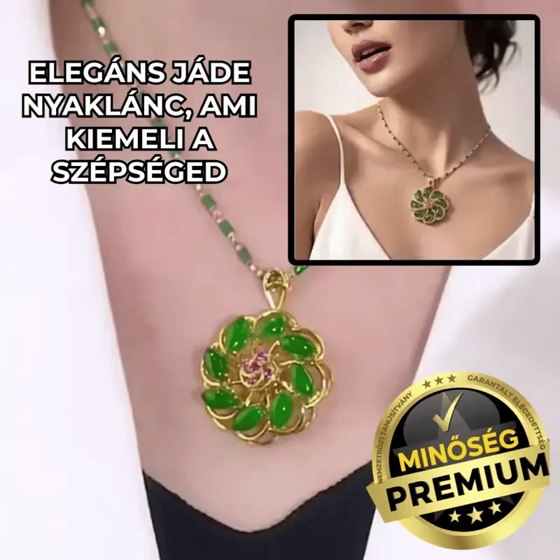 Elegáns Jáde Virág Nyaklánc – GreenDrop™