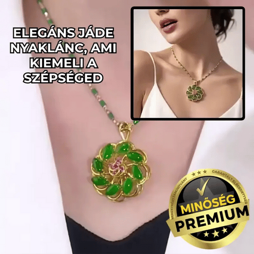 Elegáns Jáde Virág Nyaklánc – GreenDrop™