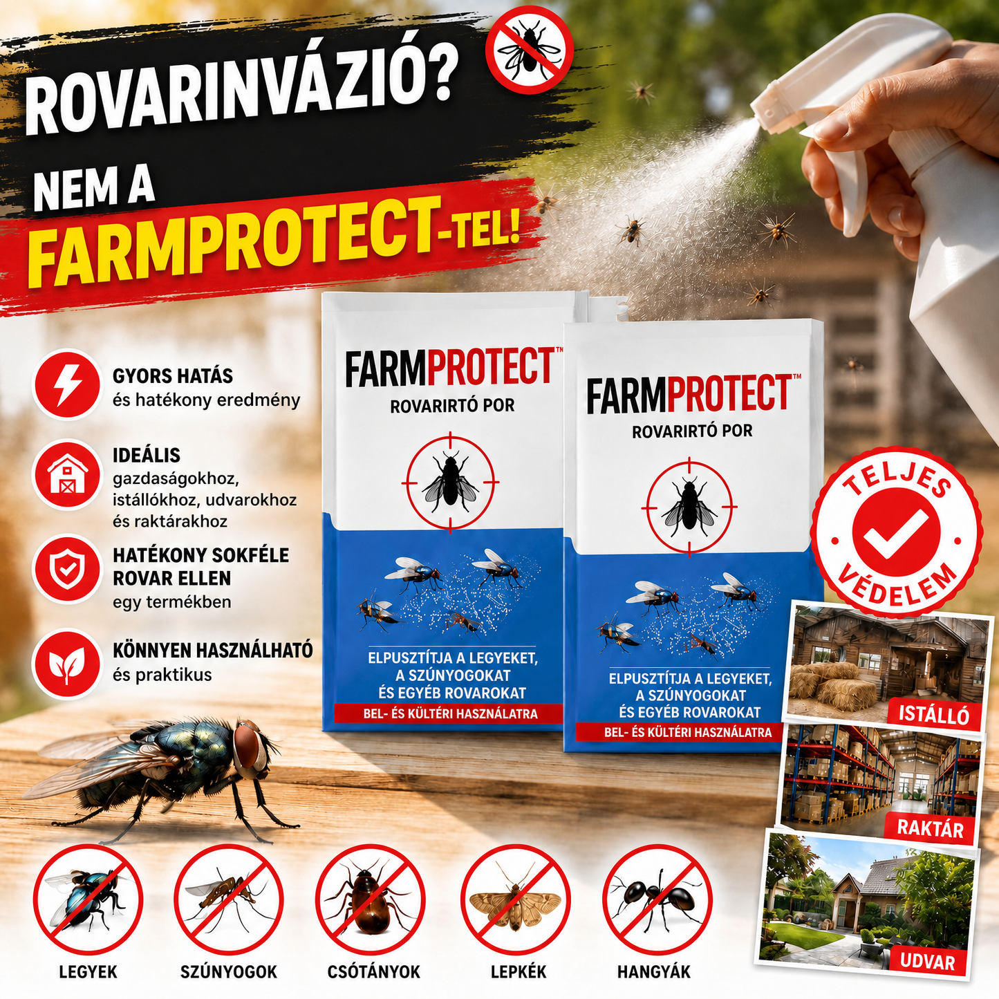 Rovarriasztó Oldat FarmProtect™