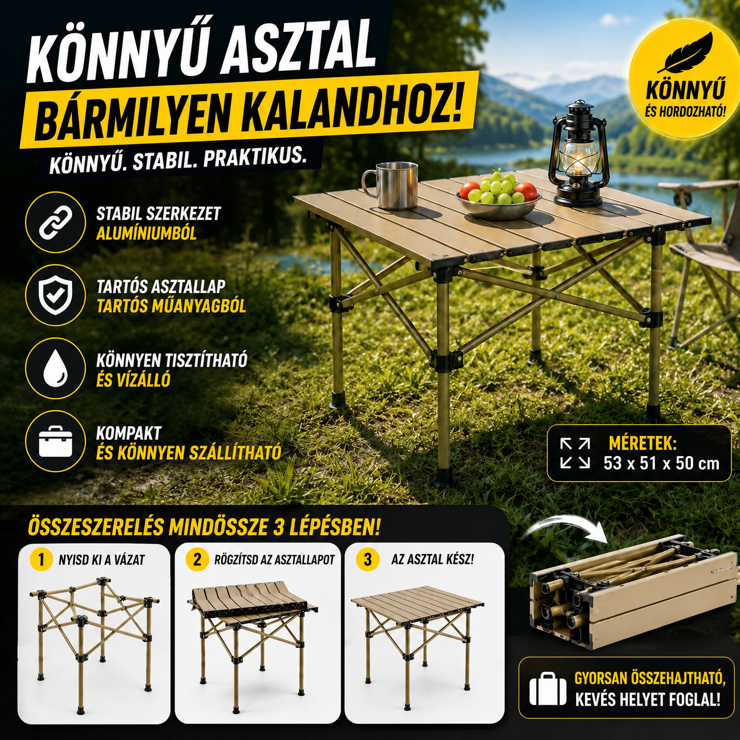 Összecsukható Kempingasztal CampMaster™