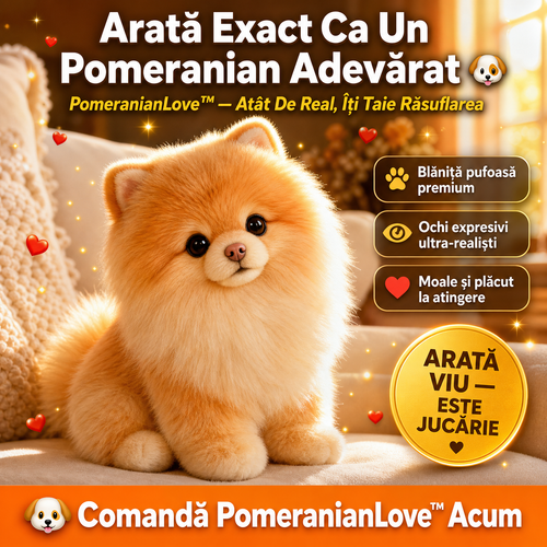 Cățeluș Realist Din Pluș PomeranianLove™