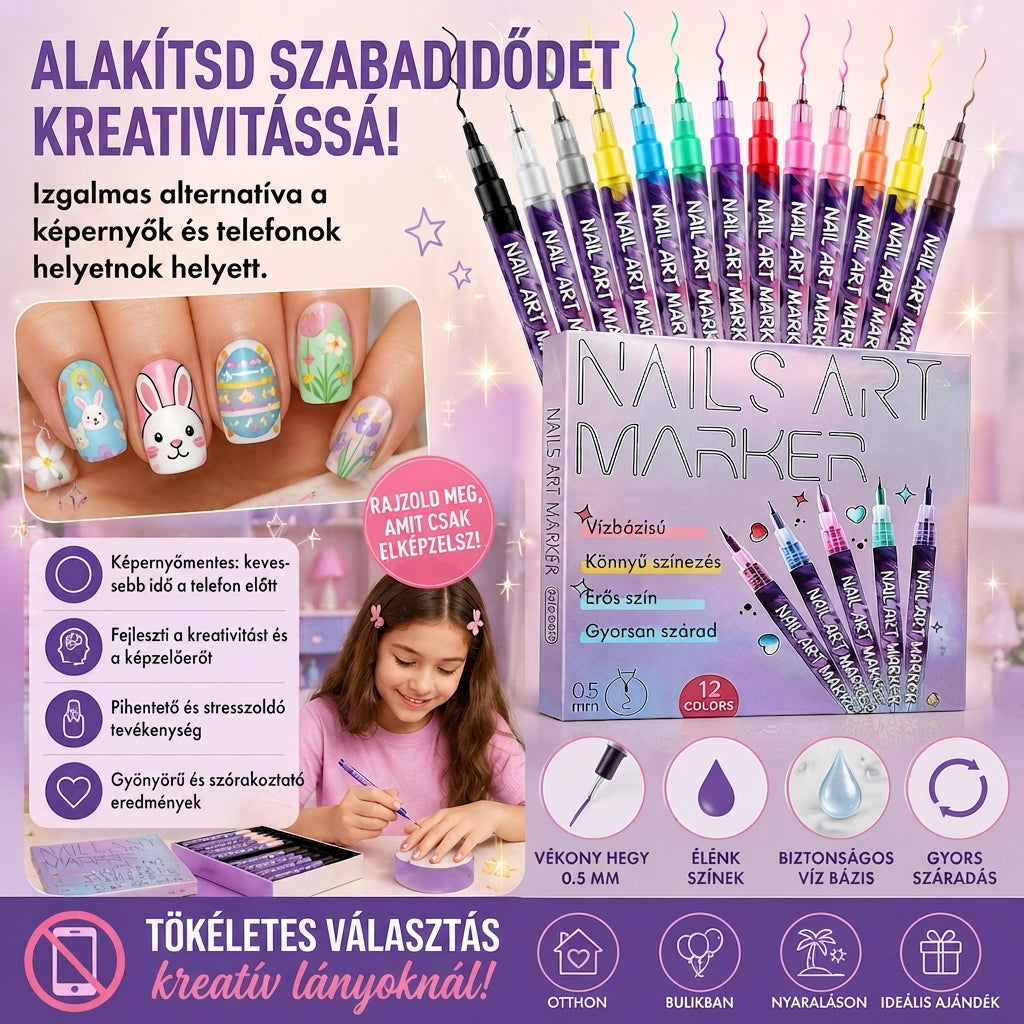NailColor™ Körömdíszítő Filctoll Készlet