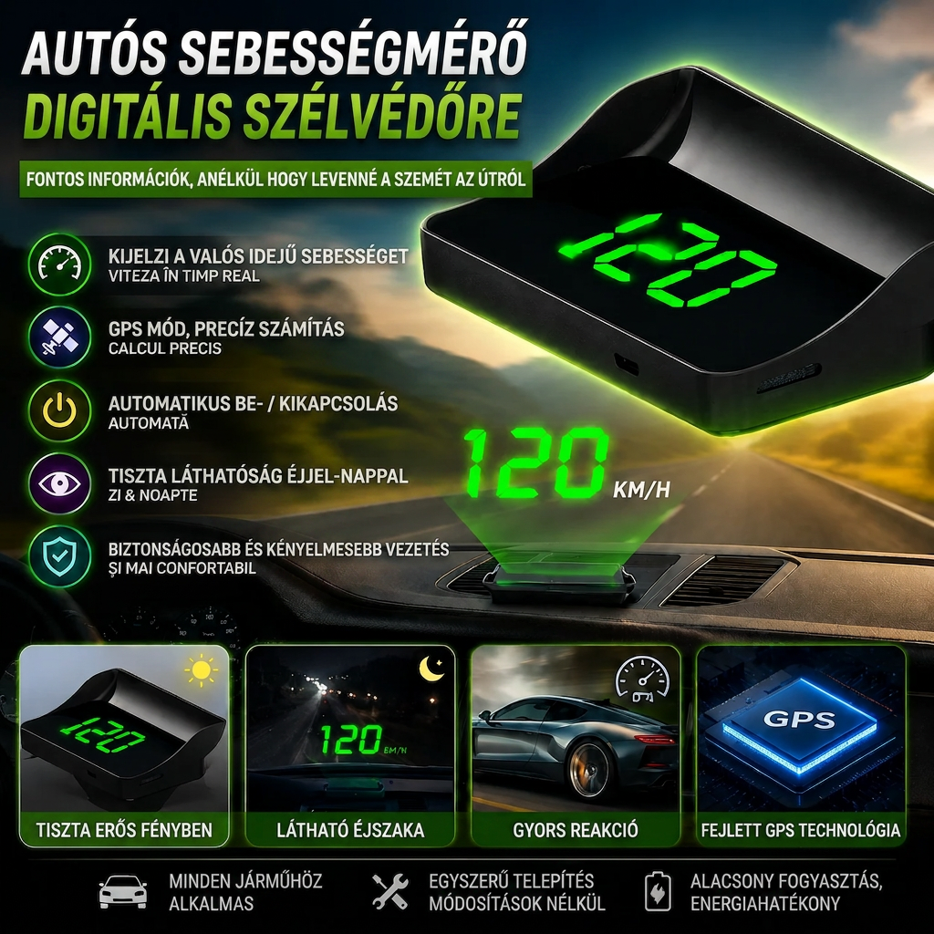 GPS Digitális Sebességmérő SpeedView™