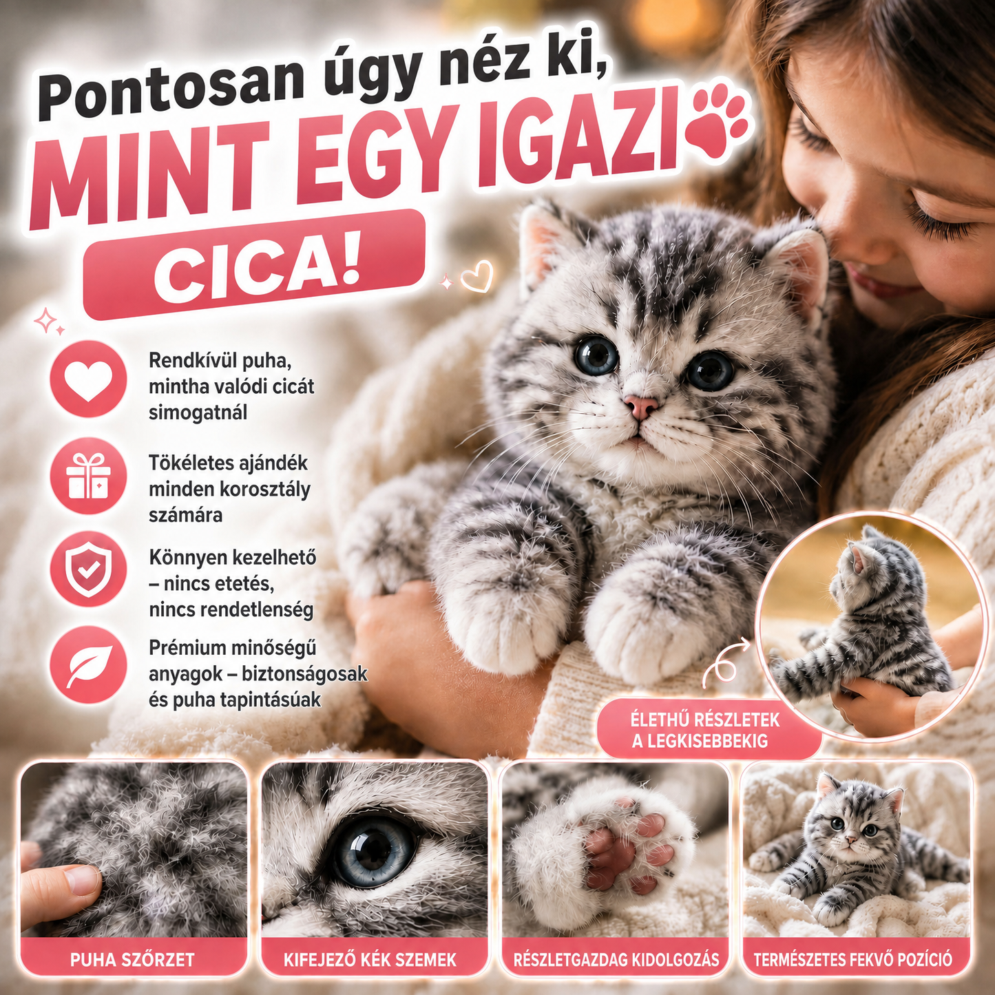 Élethű Plüss Cica KittyLove™